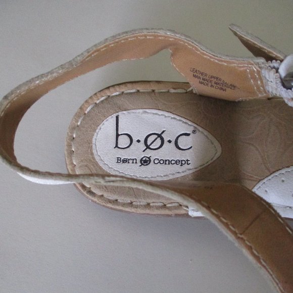 Born b.o.c. Womens White Leather T-Strap Flip Flop Flat Sandal - Size 10M - Picture 5 of 6